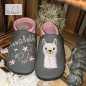 Preview: Name mit Blumenranke und Lama