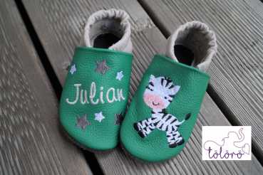 Name mit Blumen und Zebra