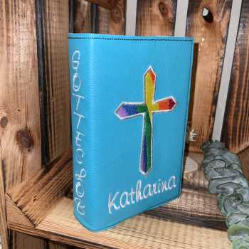 Gotteslobhülle Regenbogenkreuz