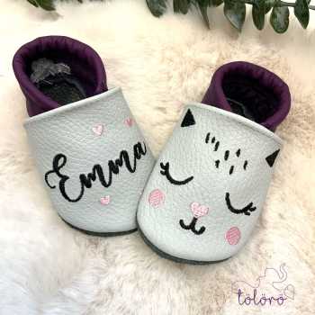 Preview: Name mit Herzen und Katzengesicht