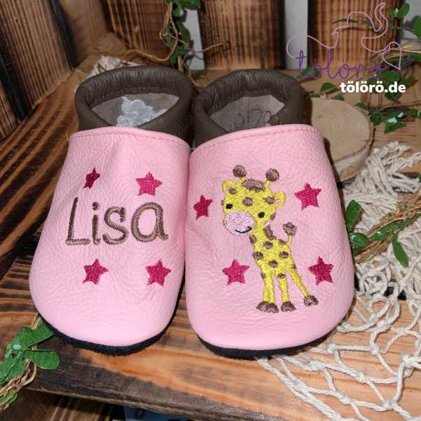 Name mit Sternen und Giraffe